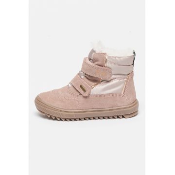 Ghete de piele intoarsa si material textil