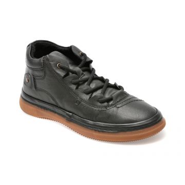 Ghete GRYXX negre, 500351, din piele naturala