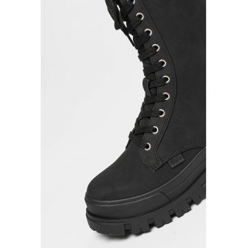 Ghete mid-calf de piele nabuc sintetica Aspha
