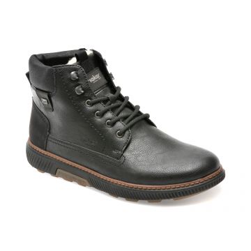 Ghete RIEKER negre, B3342, din piele naturala