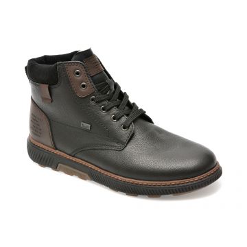 Ghete RIEKER negre, B3343, din piele naturala