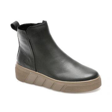 Ghete RIEKER negre, W0561, din piele naturala