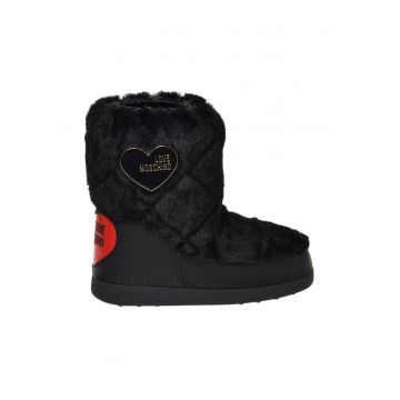 Ghete slip-on cu garnituri de blana sintetica