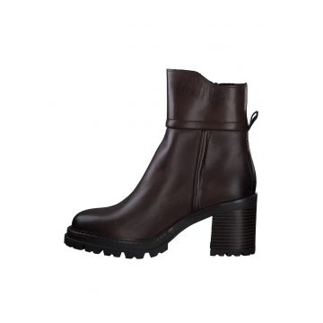 Botine de piele cu toc inalt