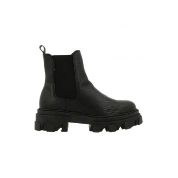 Ghete Chelsea din piele cu model piele de reptila