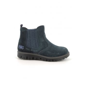 Ghete din piele intoarsa cu segment elastic lateral