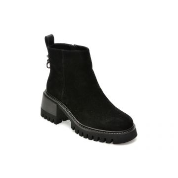 Ghete EPICA negre, DL30013, din piele intoarsa