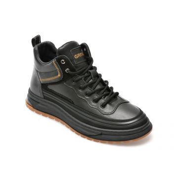 Ghete GRYXX negre, 3516, din piele naturala
