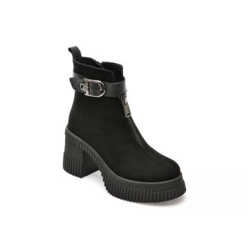 Ghete IMAGE negre, 1763401, din piele intoarsa