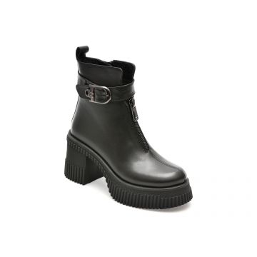 Ghete IMAGE negre, 1763401, din piele naturala