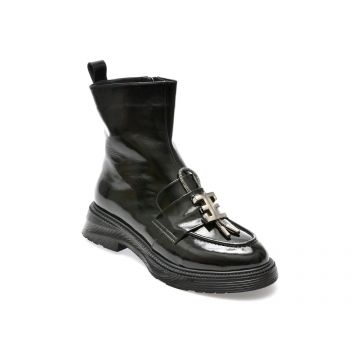 Ghete IMAGE negre, 574159, din piele naturala lacuita