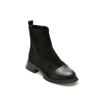 Ghete IMAGE negre, 713D68, din piele naturala