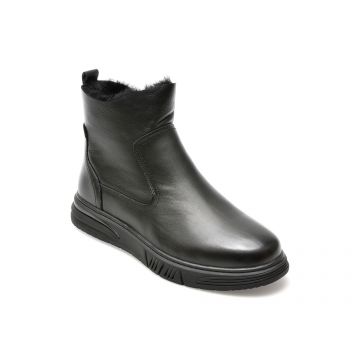 Ghete OTTER negre, J230004, din piele naturala