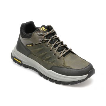 Ghete SKECHERS gri, ZELLER, din piele naturala