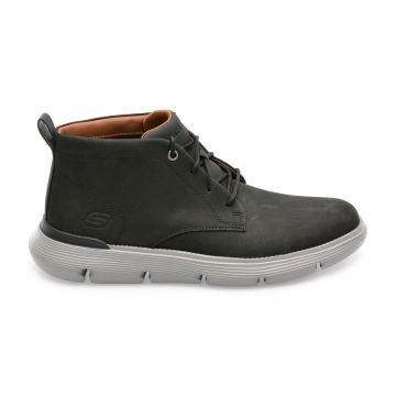 Ghete SKECHERS negre, GARZA, din piele naturala