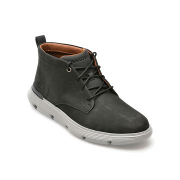 Ghete SKECHERS negre, GARZA, din piele naturala