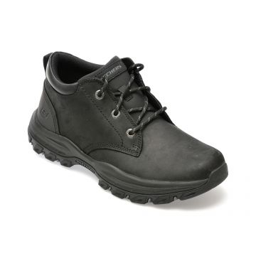 Ghete SKECHERS negre, KNOWLSON, din piele naturala