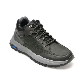 Ghete SKECHERS negre, ZELLER, din piele naturala