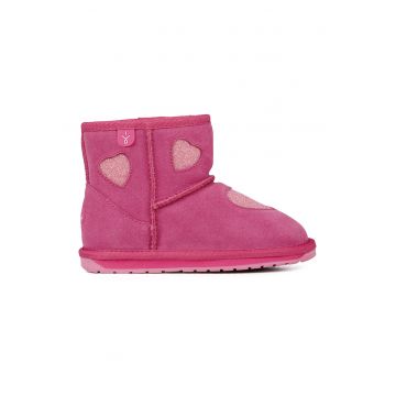 Ghete slip-on de piele intoarsa cu inimi Barton