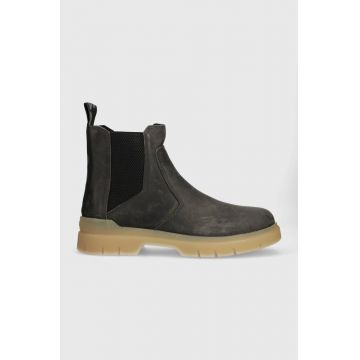 HUGO botine din piele intoarsa Ryan barbati, culoarea gri, 50503922