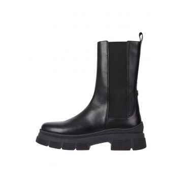 Ghete Chelsea high-cut din piele