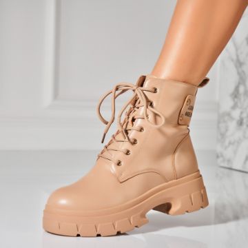 Ghete Dama Imblanite Kaki din Piele Ecologica Merlia