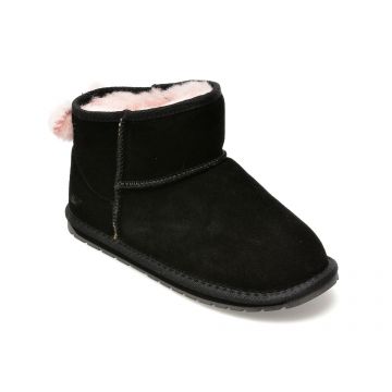 Ghete EMU negre, K12953, din piele intoarsa