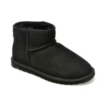 Ghete EMU negre, W10937, din piele intoarsa