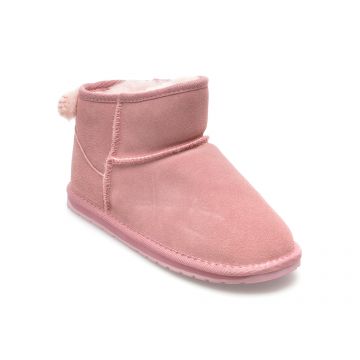 Ghete EMU roz, K12953, din piele intoarsa