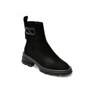 Ghete EPICA negre, 1C4465, din piele intoarsa