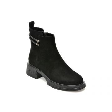 Ghete EPICA negre, 1F3976, din piele intoarsa