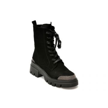 Ghete EPICA negre, 3100, din piele intoarsa