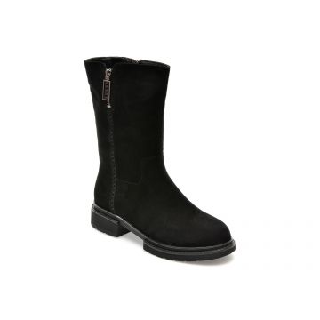 Ghete EPICA negre, WR026, din piele intoarsa