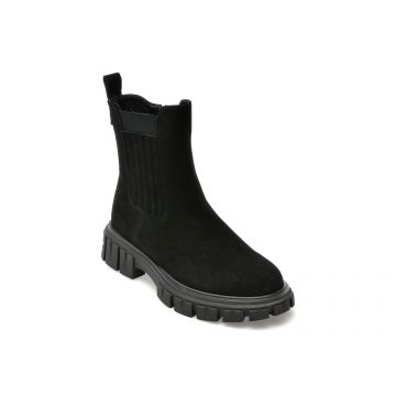 Ghete FLAVIA PASSINI negre, W20F28, din piele intoarsa