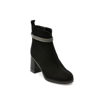 Ghete FLAVIA PASSINI negre, W44, din piele intoarsa