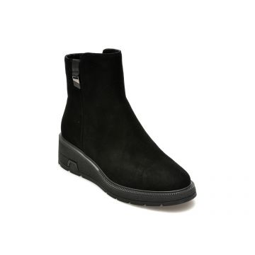 Ghete IMAGE negre, 1C5001, din piele intoarsa