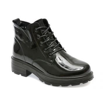 Ghete IMAGE negre, X430018, din piele naturala lacuita