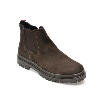Ghete OTTER maro, 3076, din piele intoarsa