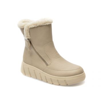 Ghete RIEKER bej, Y3581, din piele ecologica