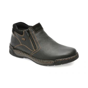 Ghete RIEKER negre, B0392, din piele naturala