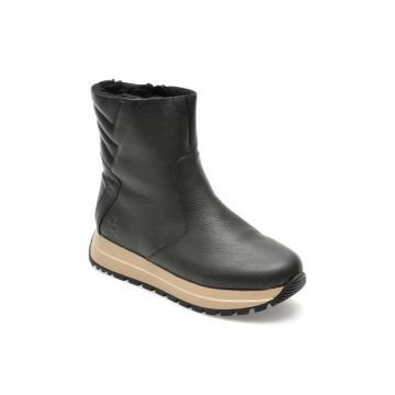 Ghete RIEKER negre, N4054, din piele naturala
