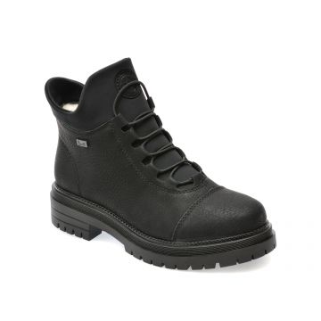 Ghete RIEKER negre, Y3163, din piele ecologica