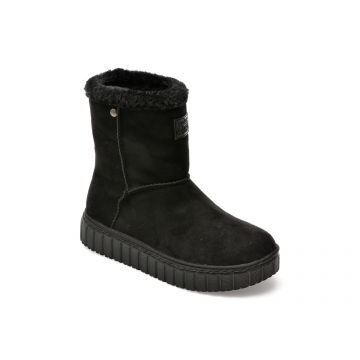 Ghete RIEKER negre, Y8884, din material textil