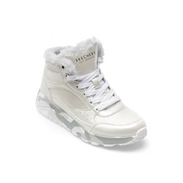 Ghete SKECHERS argintii, UNO LITE, din piele ecologica