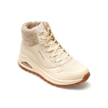 Ghete SKECHERS bej, UNO RUGGED, din piele ecologica