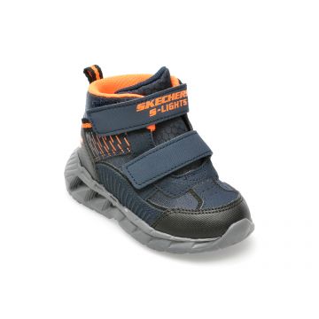 Ghete SKECHERS bleumarin, MAGNA-LIGHTS, din piele ecologica
