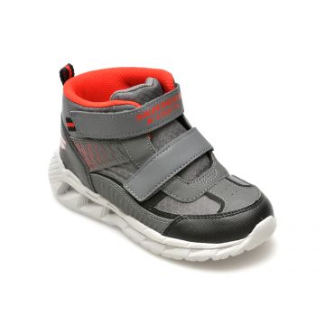Ghete SKECHERS gri, MAGNA-LIGHTS, din piele ecologica