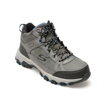 Ghete SKECHERS gri, SELMEN, din piele ecologica