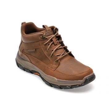 Ghete SKECHERS maro, RESPECTED, din piele naturala