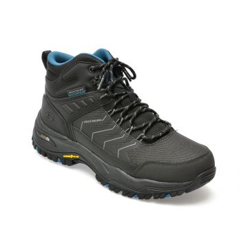 Ghete SKECHERS negre, ARCH FIT DAWSON, din piele ecologica